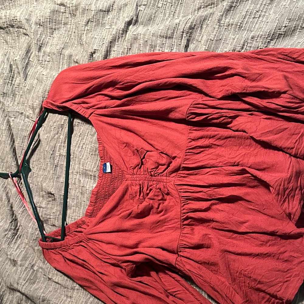 Old Navy Red Textured Top